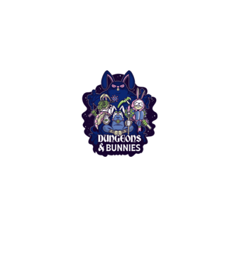 Dungeons And Rabbits minta farmerkék pólón