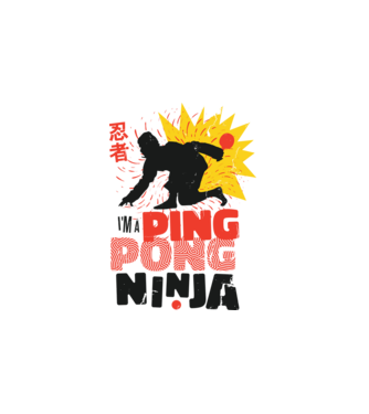 Ping Pong Ninja minta fehér pólón