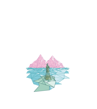 Lowpoly Padding minta fehér pólón