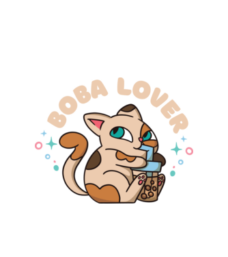 Boba Lover  minta fehér pólón