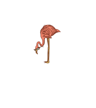 Flamingo minta fehér pólón