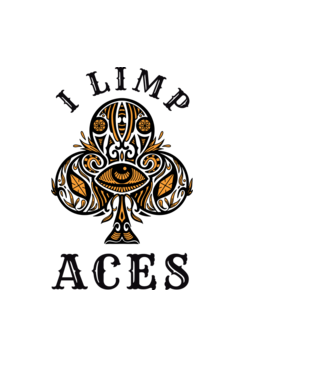 Limp Aces minta világoskék pólón