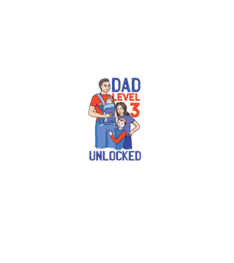 Dad Level 3 Unlocked - Apa 3. szint teljesítve minta szürke pólón