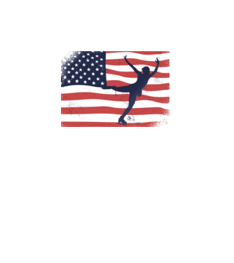 Amerikai korcsolyás minta fehér pólón