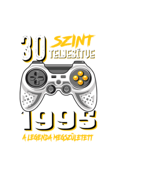 GAMER szint teljesítve 30. 1995 minta fekete pólón