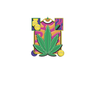 Hippy Kannabisz minta fekete pólón