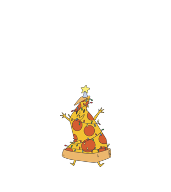 Pizza Karácsonyfa minta sötétkék pólón