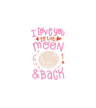 I love you to the moon and back minta fehér pólón