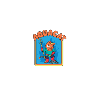 Aquacat minta farmerkék pólón