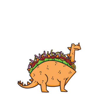 Dino Taco minta fekete pólón