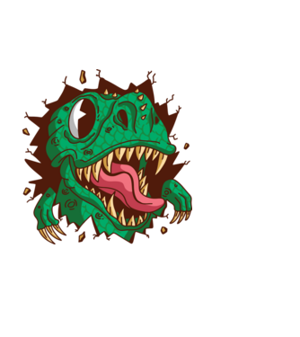 Elbukkanó trex minta fehér pólón
