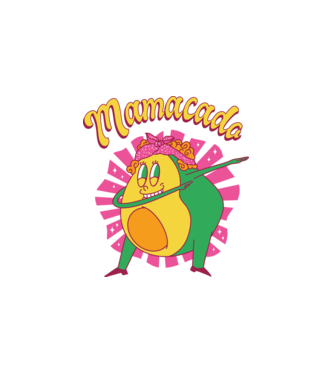 Mamacado minta fehér pólón
