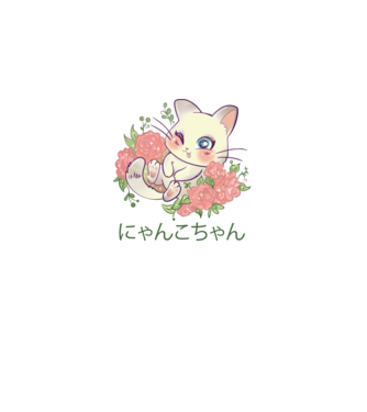 Cuki Anime Cica minta fehér pólón