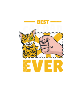 Best Cat Dad Ever - Legjobb Cicás Apa minta fehér pólón
