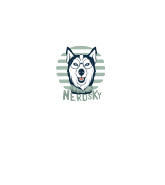 Nerdsky Husky minta fekete pólón