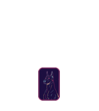 Doberman minta fehér pólón