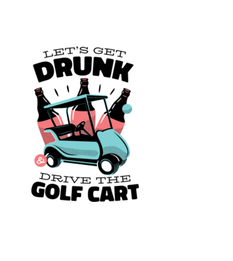 Golf kocsi minta világoskék pólón