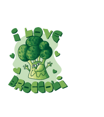 Broccoli Lover minta fekete pólón