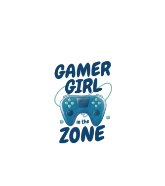 Gamer lány minta fehér pólón