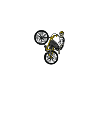 Csontváz BMX minta fekete pólón