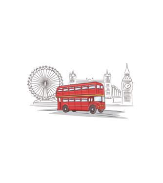 London Bus minta fehér pólón