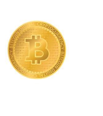 Bitcoin Arany érme minta fehér pólón