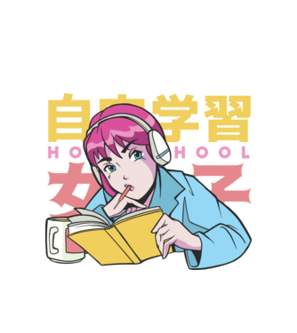 Home school Girl minta fehér pólón
