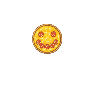Mosolygós pizza minta királykék pólón