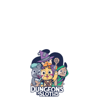 Sloths Dungeons minta fehér pólón