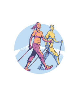 Nordic Walking minta fehér pólón