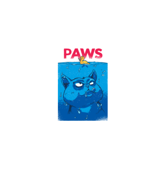 Paws Macska támadásban minta fekete pólón