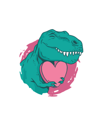 Trex szíecskével minta fehér pólón