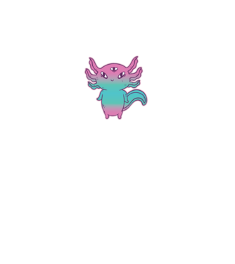 Cuki Axolotl minta fekete pólón