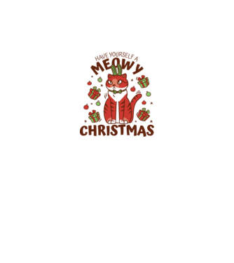 Have yourself a Meowy Christmas - Cicás Karácsony minta fehér pólón