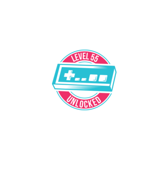 Level 55 Unlocked 55 éves születésnap minta szürke pólón