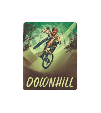 Downhill biciklizés minta fehér pólón
