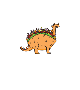 Dino Taco minta fekete pólón