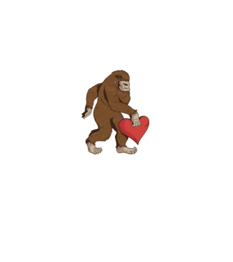 Bigfoot Jeti szívvel minta fehér pólón