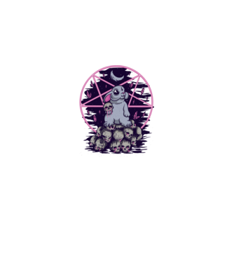 Pentagram nyuszi minta szürke pólón