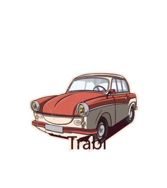 Trabant minta fehér pólón