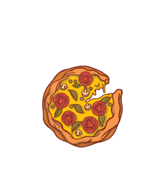 Pizza minta fehér pólón