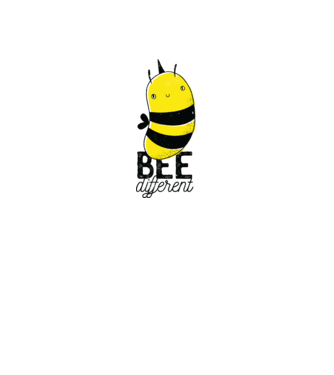 Bee different Méhecske póló minta fekete pólón