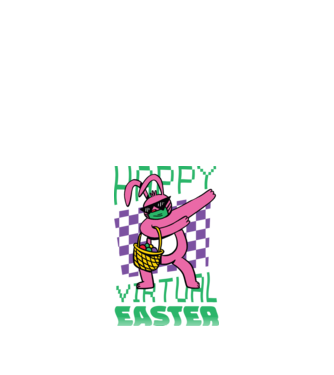 Virtuális húsvét minta fekete pólón