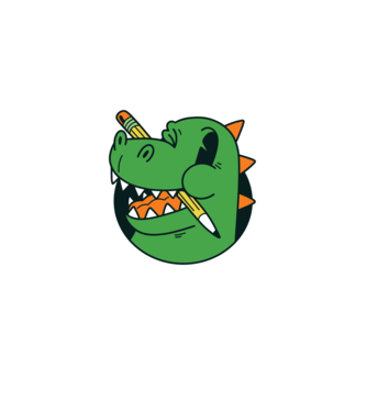 Cuki Iskolás Dinoszaurusz minta fehér pólón