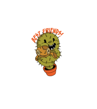 Voodoo kaktusz minta fekete pólón