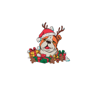 Bulldog Karácsony minta türkiz pólón
