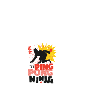 Ping Pong Ninja minta fehér pólón