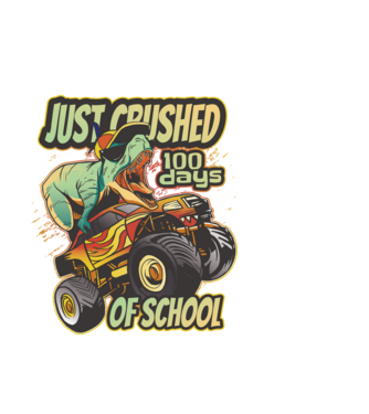 Dino Monstertruck School Iskola minta fekete pólón