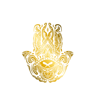 Arany Hamsa Kéz minta fehér pólón