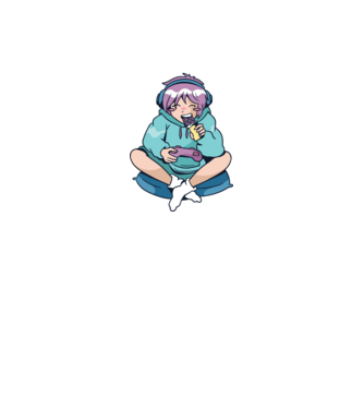 Anime Gamer Lány Csokival minta sötétszürke pólón